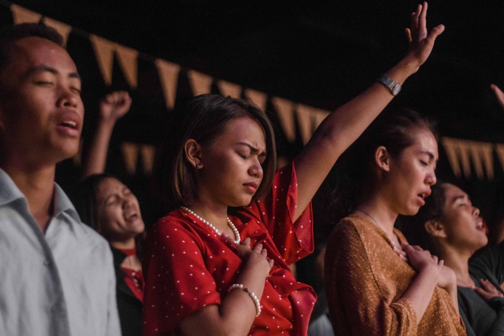 Group of people in a Worship Service